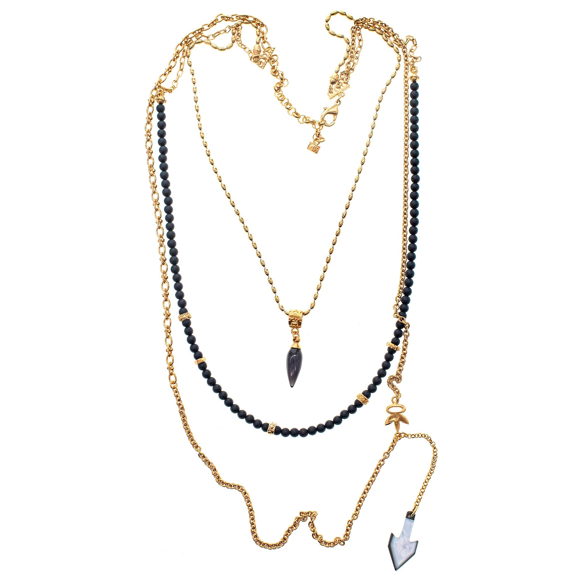 Triple Layered Talisman Necklace – Gold Plated – Gem Kingdom