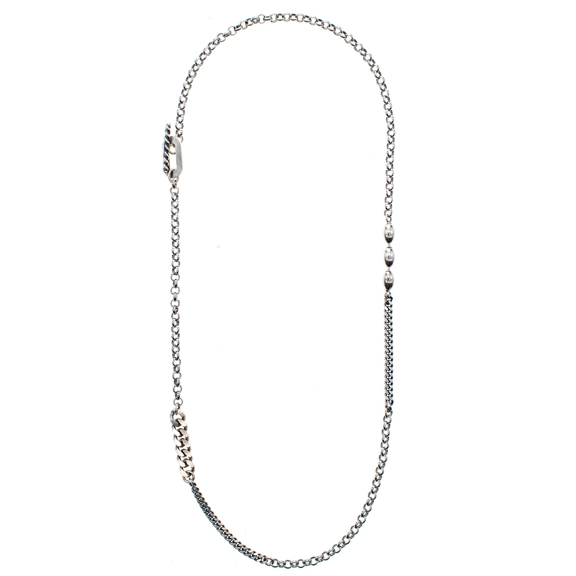Curb And Belcher Sterling Silver Chain Necklace – Sterling Silver – Gem Kingdom