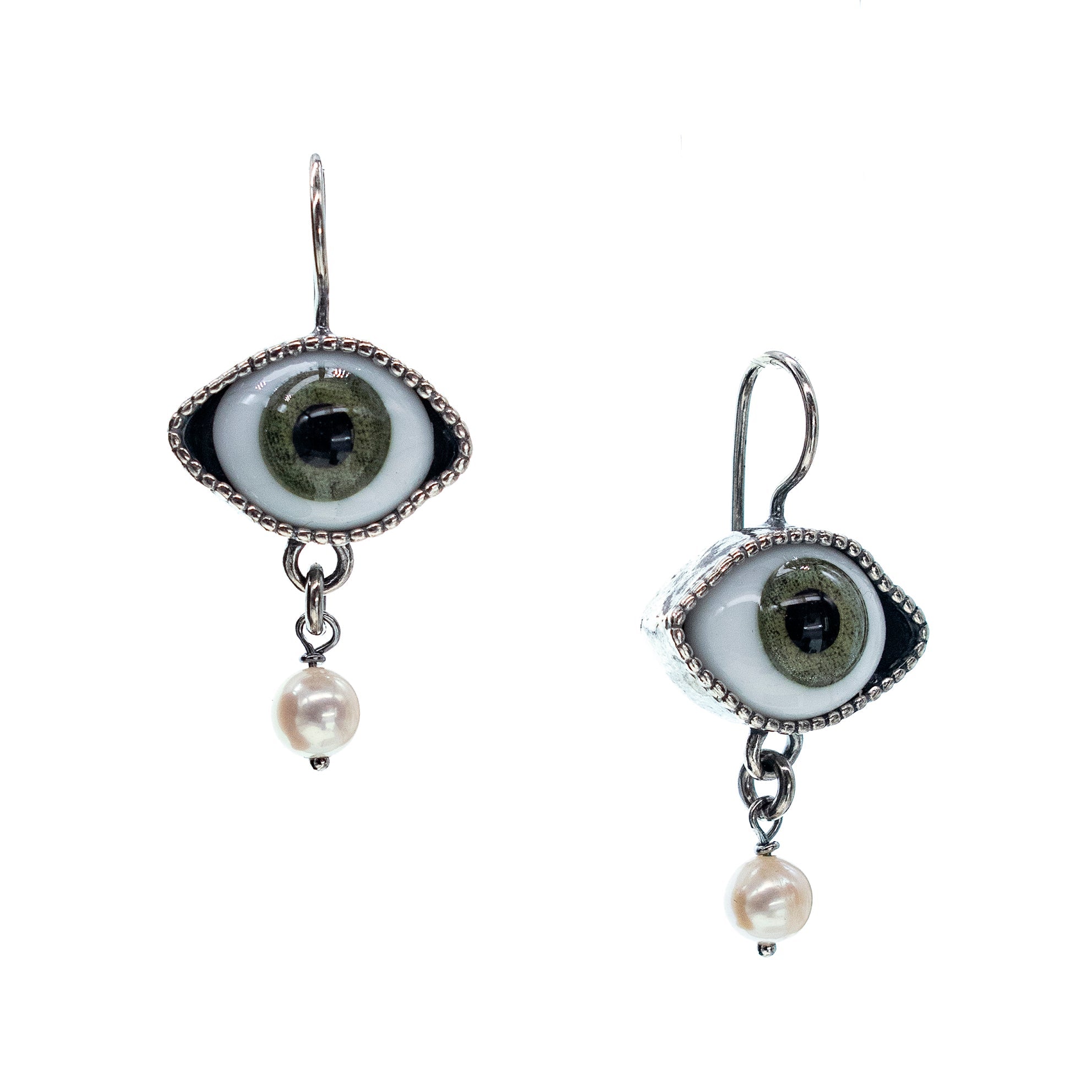 Eye Love You Green Eye Earrings – Sterling Silver – Gem Kingdom