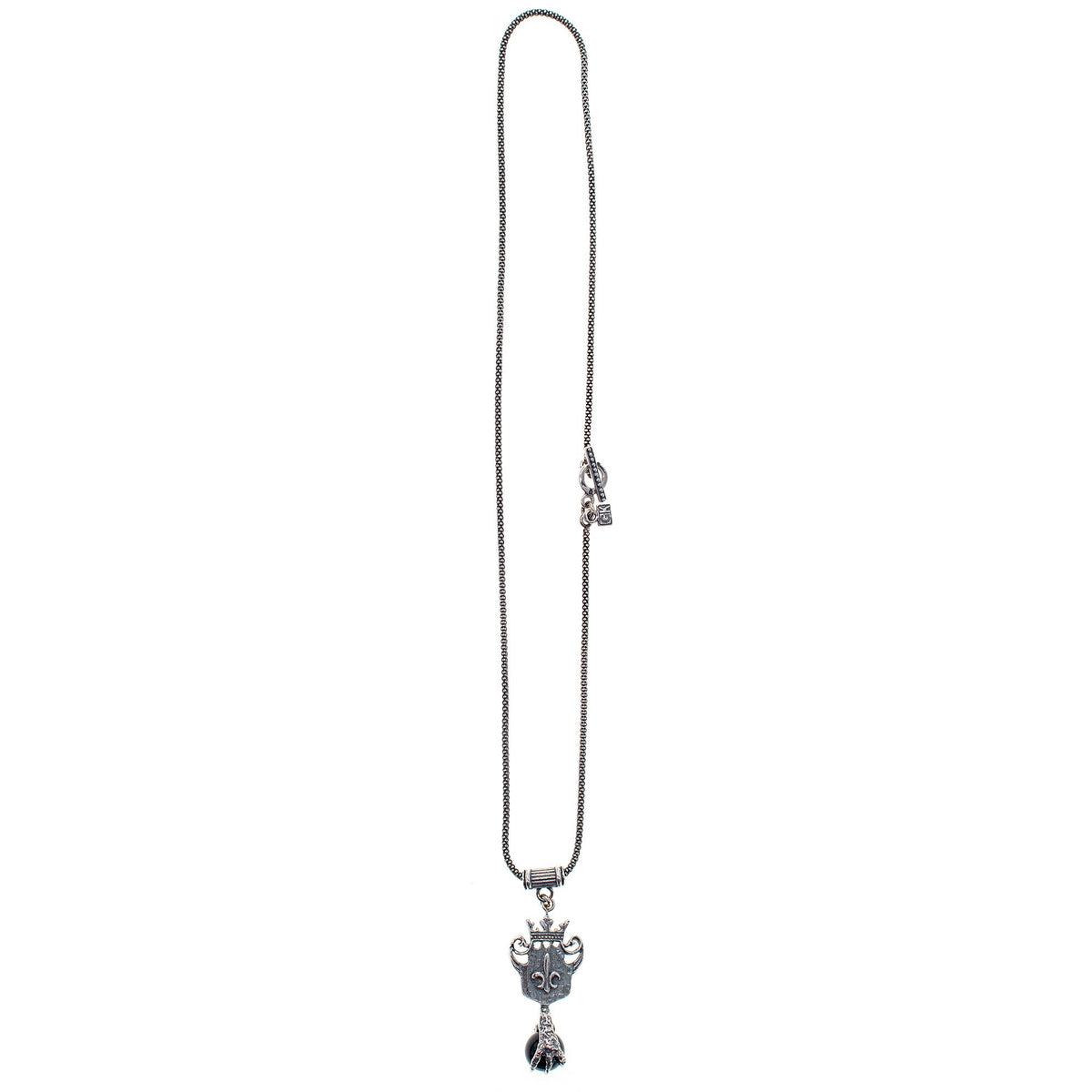 Schild En Klauw Ketting Zwart – Sterling Zilver – Gem Kingdom