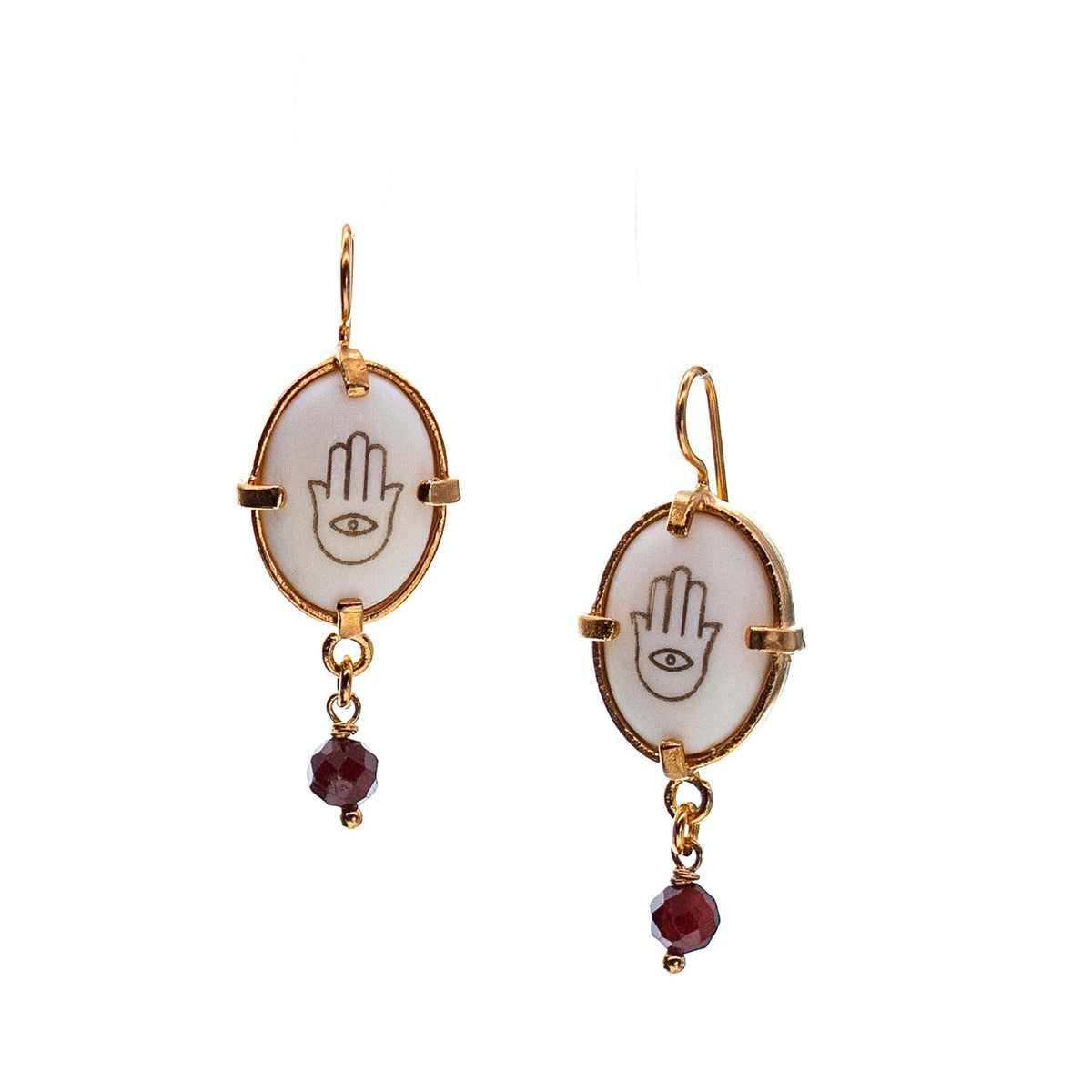 Hamsa Oorbellen – 18K Verguld – Gem Kingdom