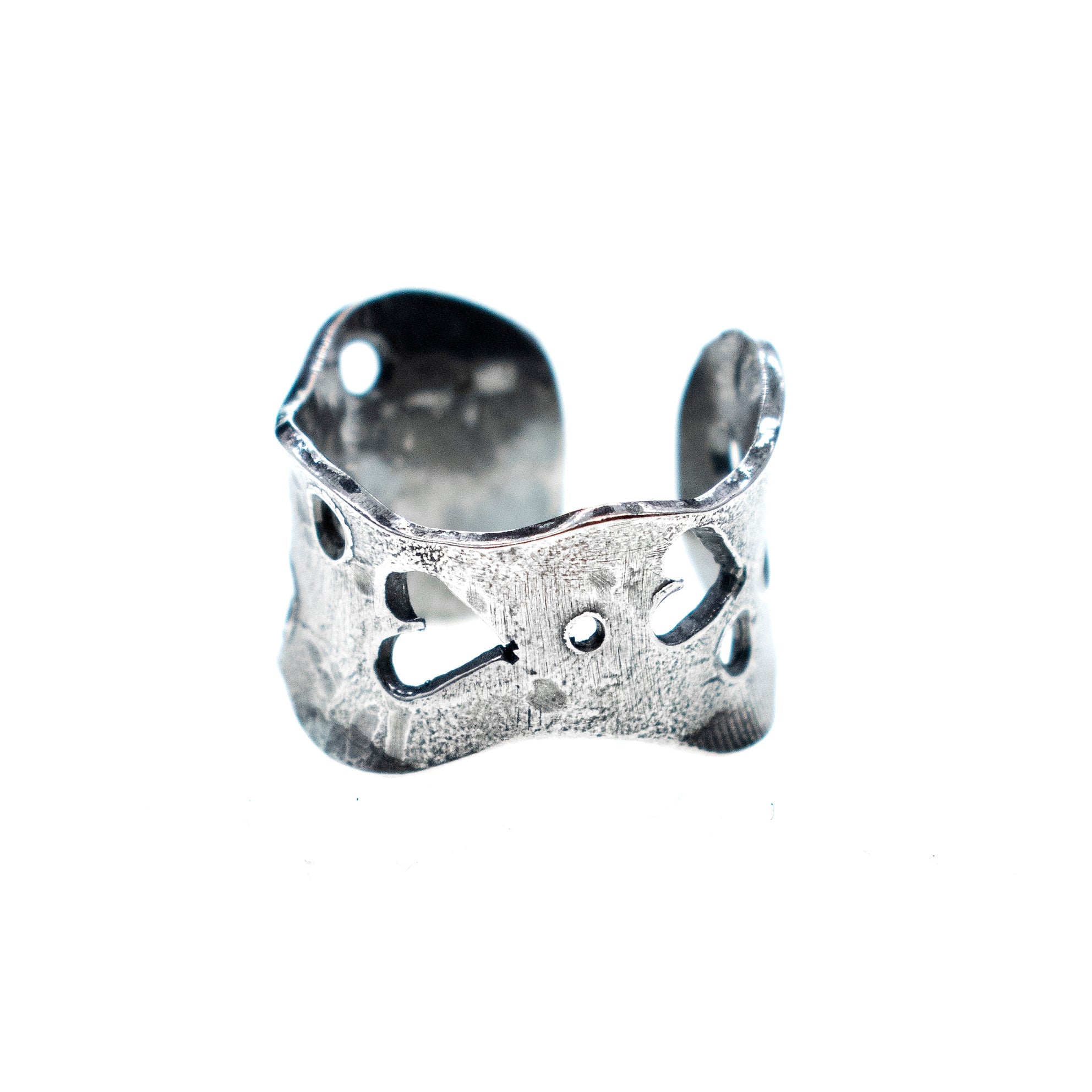 Scattered Hearts Sterling Silver Ear Cuff – Sterling Silver – Gem Kingdom