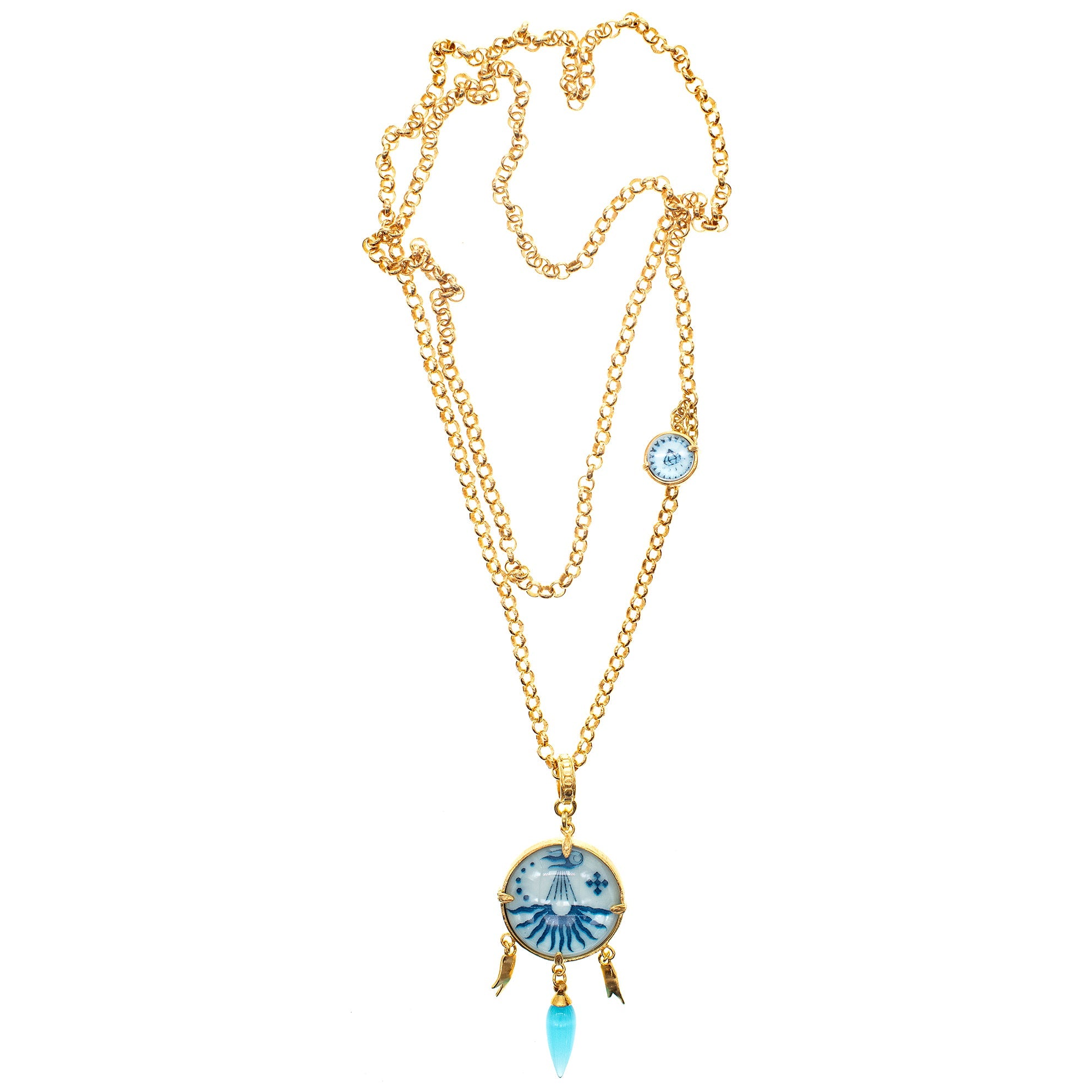 Cosmic Glow Talisman Necklace – Gold Plated – Gem Kingdom