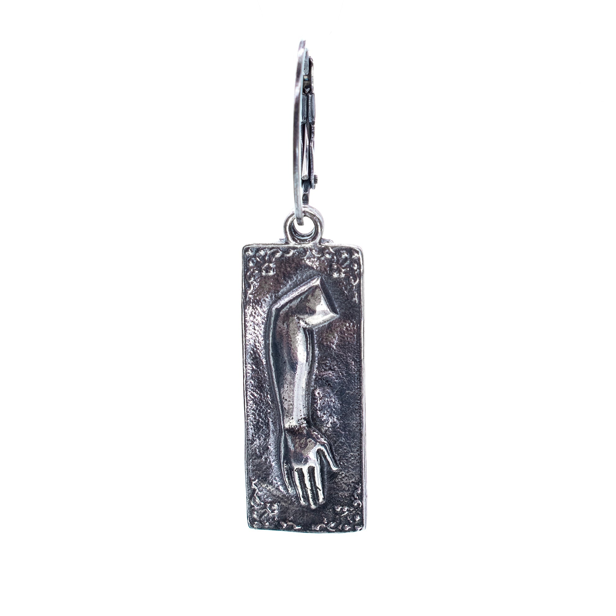 Silver Arm Ex Voto Single Earring – Sterling Silver – Gem Kingdom
