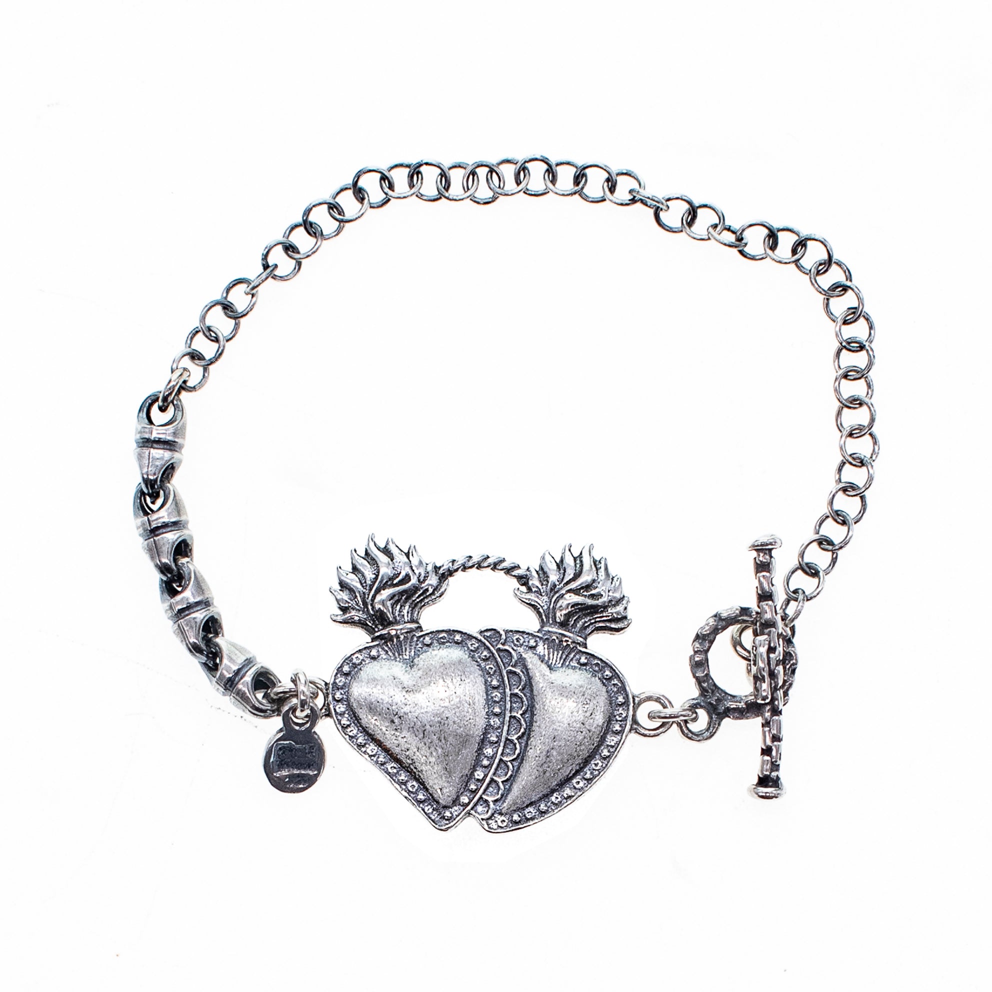 Silver Sacred Heart Bracelet – Sterling Silver – Gem Kingdom