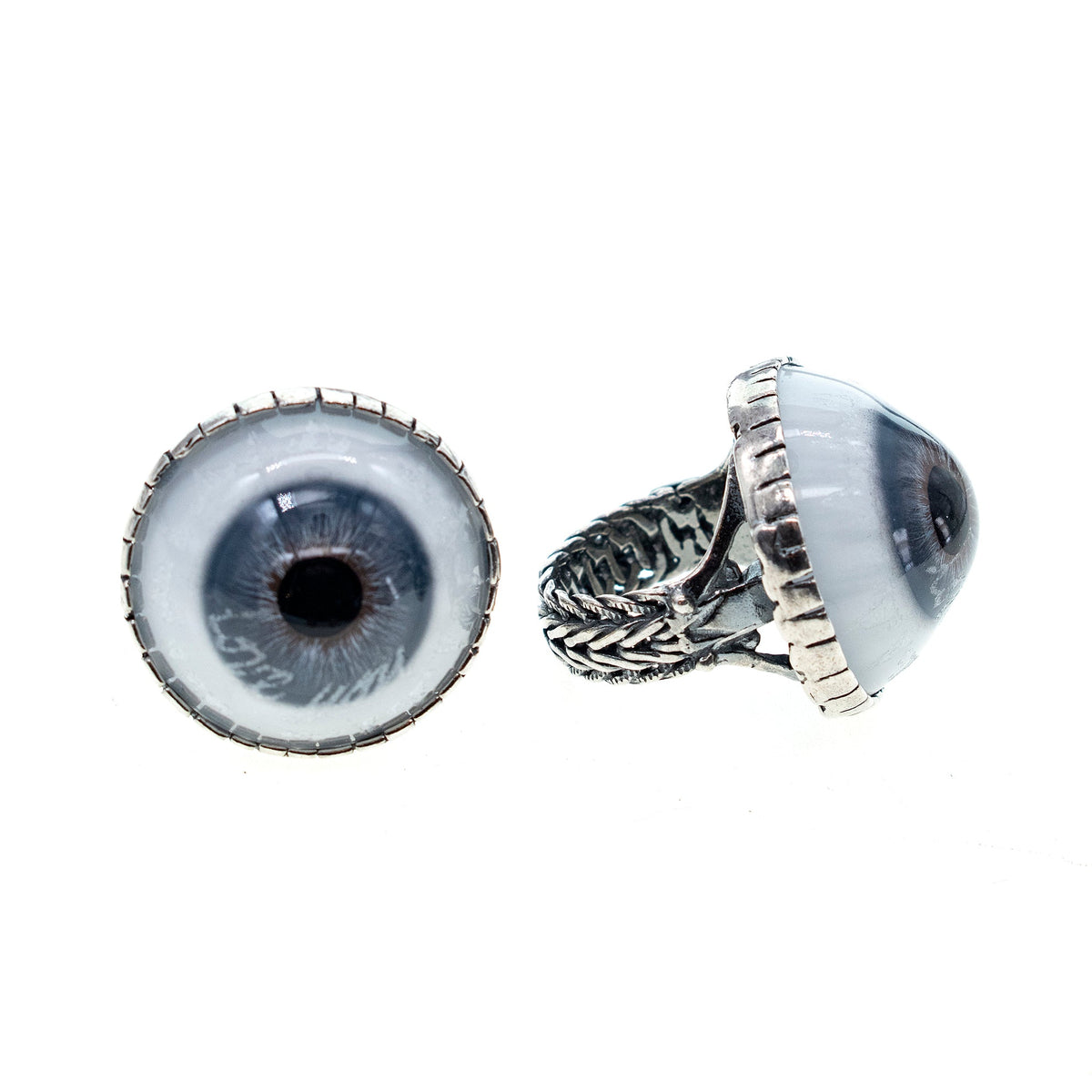 Eye Love You Hand-Painted Eye Ring Blue – Sterling Silver – Gem Kingdom