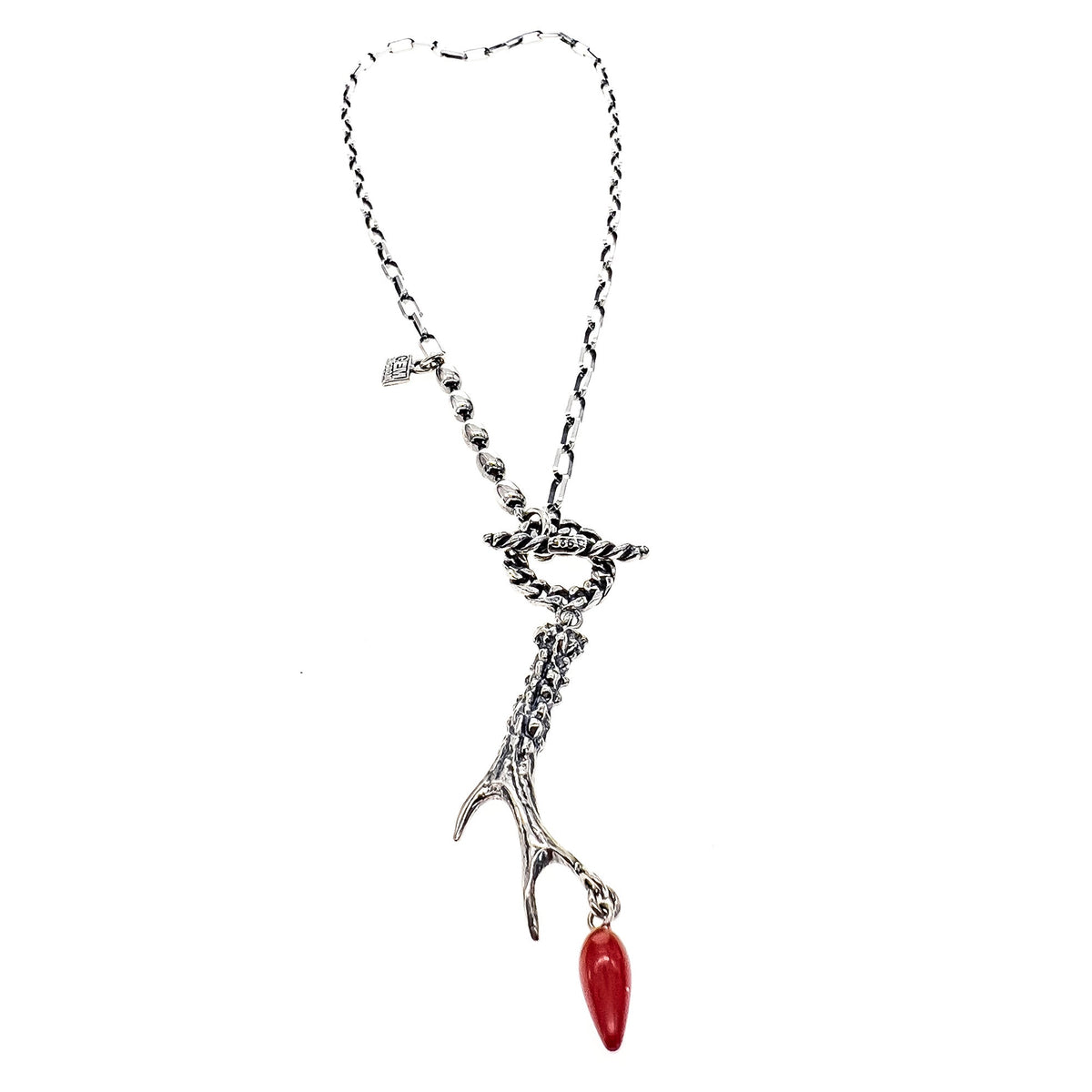 Rebel Rebel Gewei Ketting – Sterling Zilver – Gem Kingdom