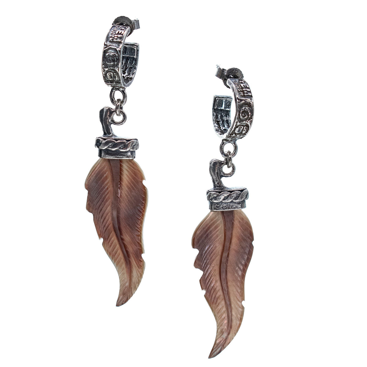Back to the Future Wing Earrings Grey – Sterling Silver – Gem Kingdom