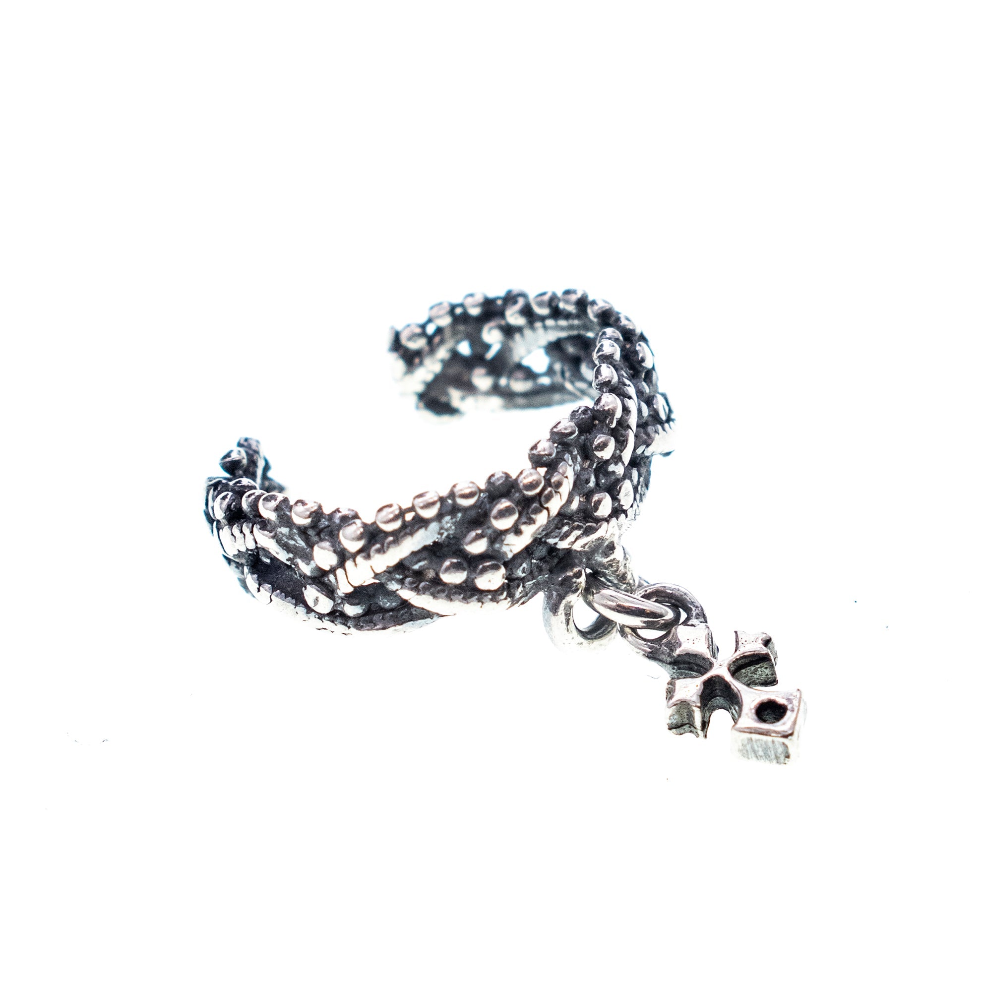 Braided Cross Sterling Silver Ear Cuff – Sterling Silver – Gem Kingdom