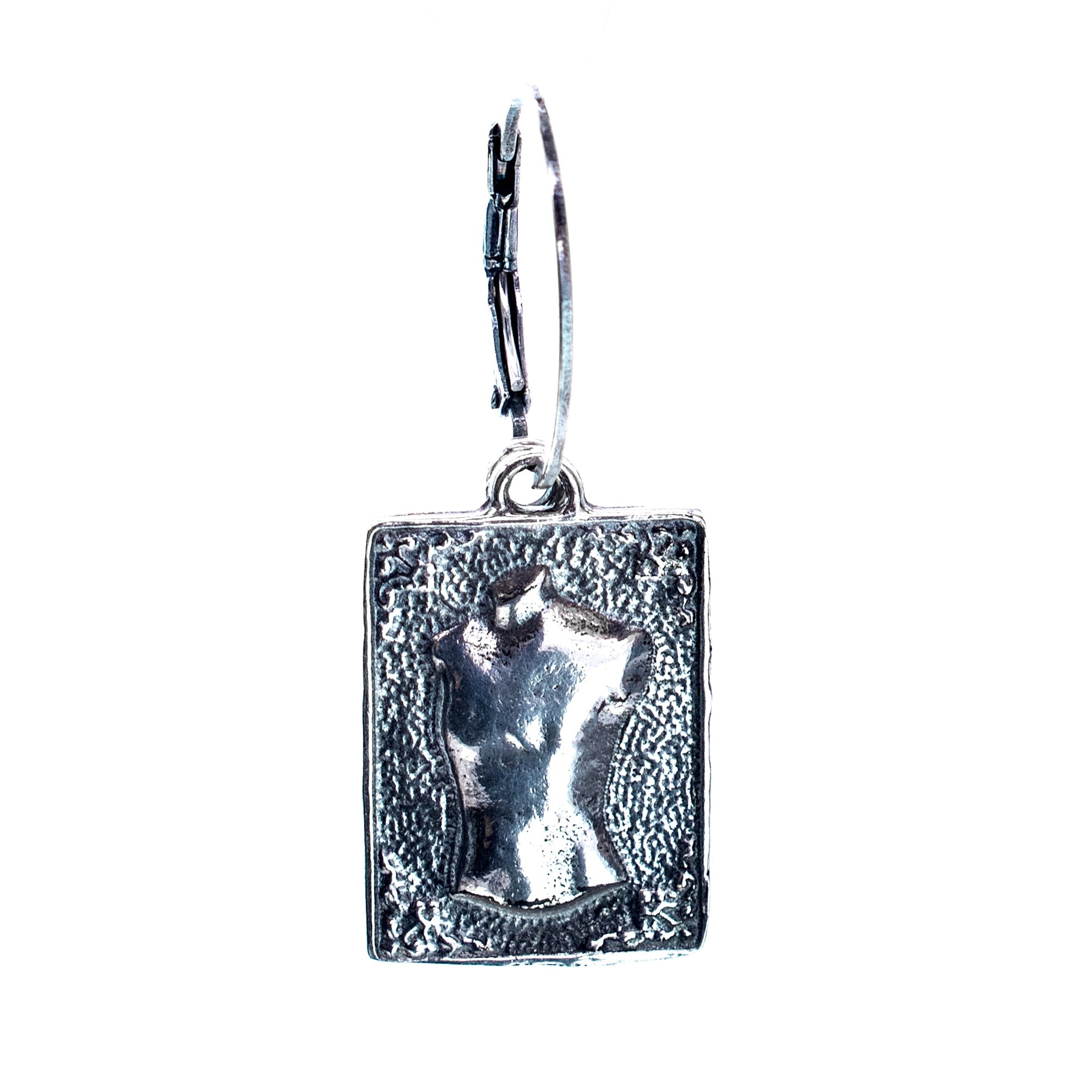 Silver Male Torso Ex Voto Single Earring – Sterling Silver – Gem Kingdom