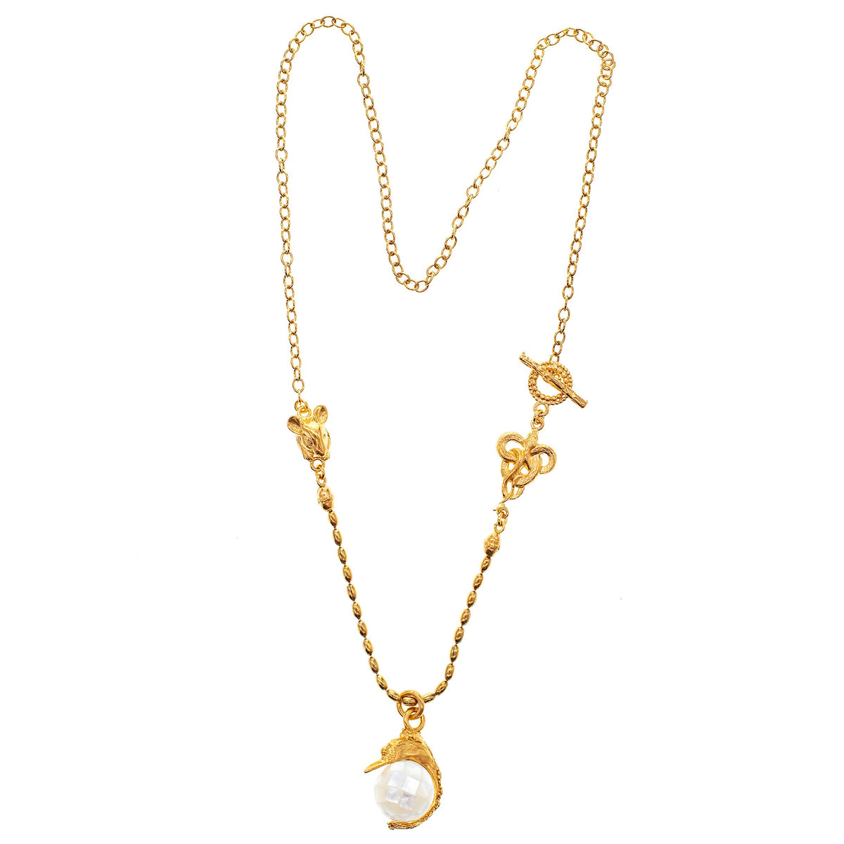 Zwaan Ketting Wit – 18K Verguld – Gem Kingdom