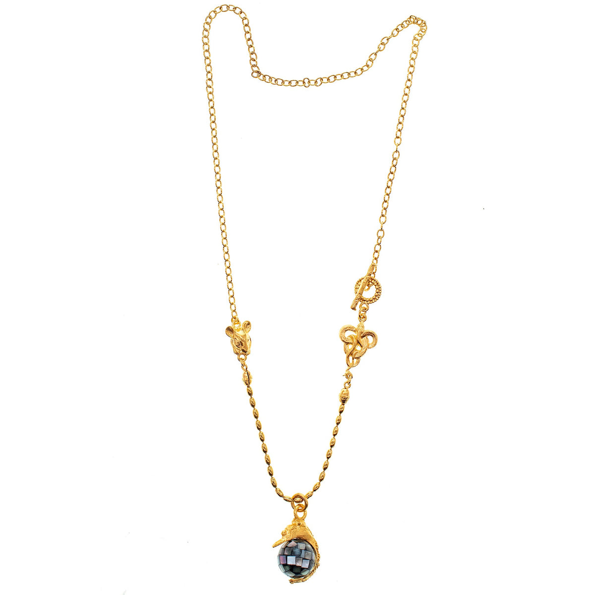 Zwaan Ketting Zwart – 18K Verguld – Gem Kingdom