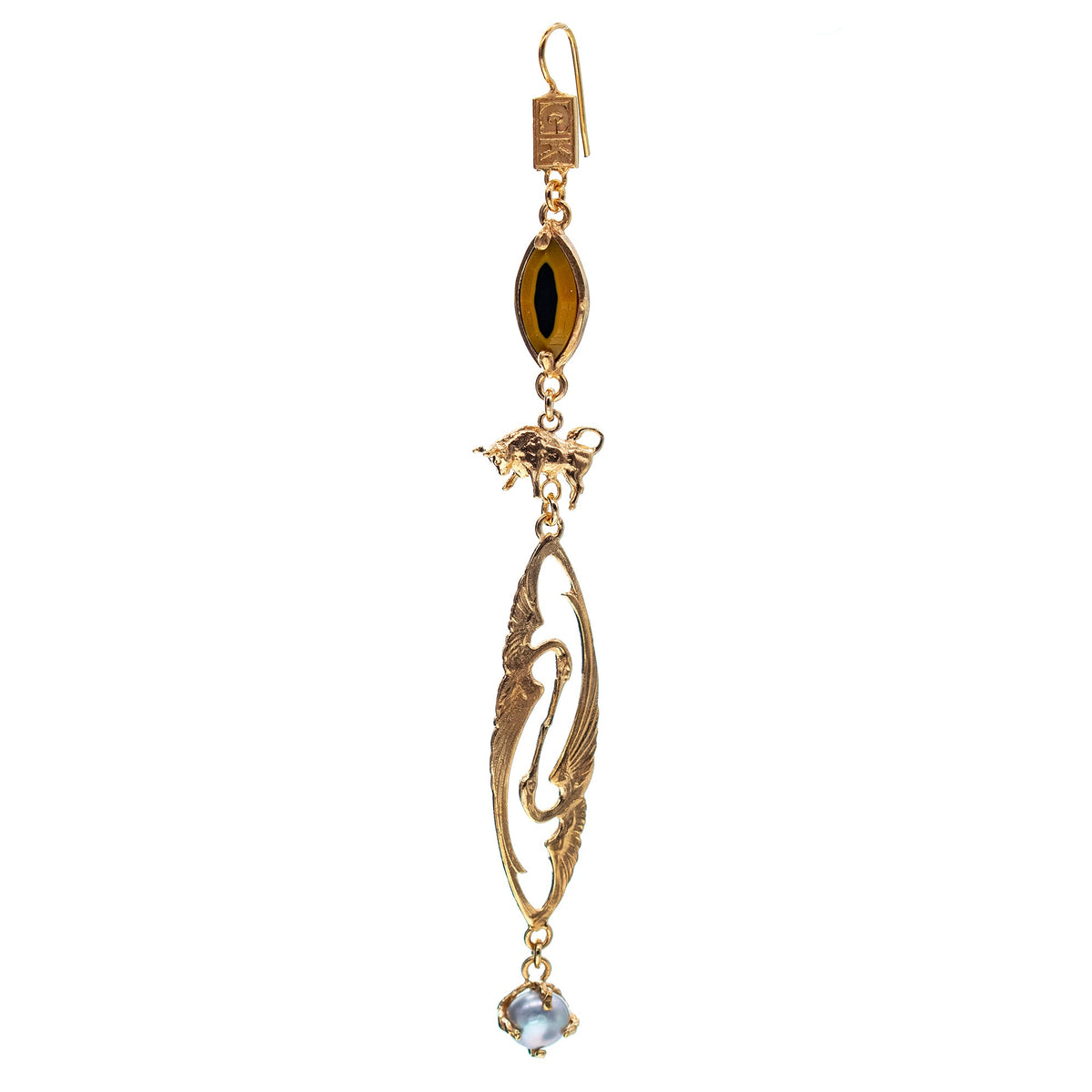 Crane Single Earring – Gold Plated – Gem Kingdom