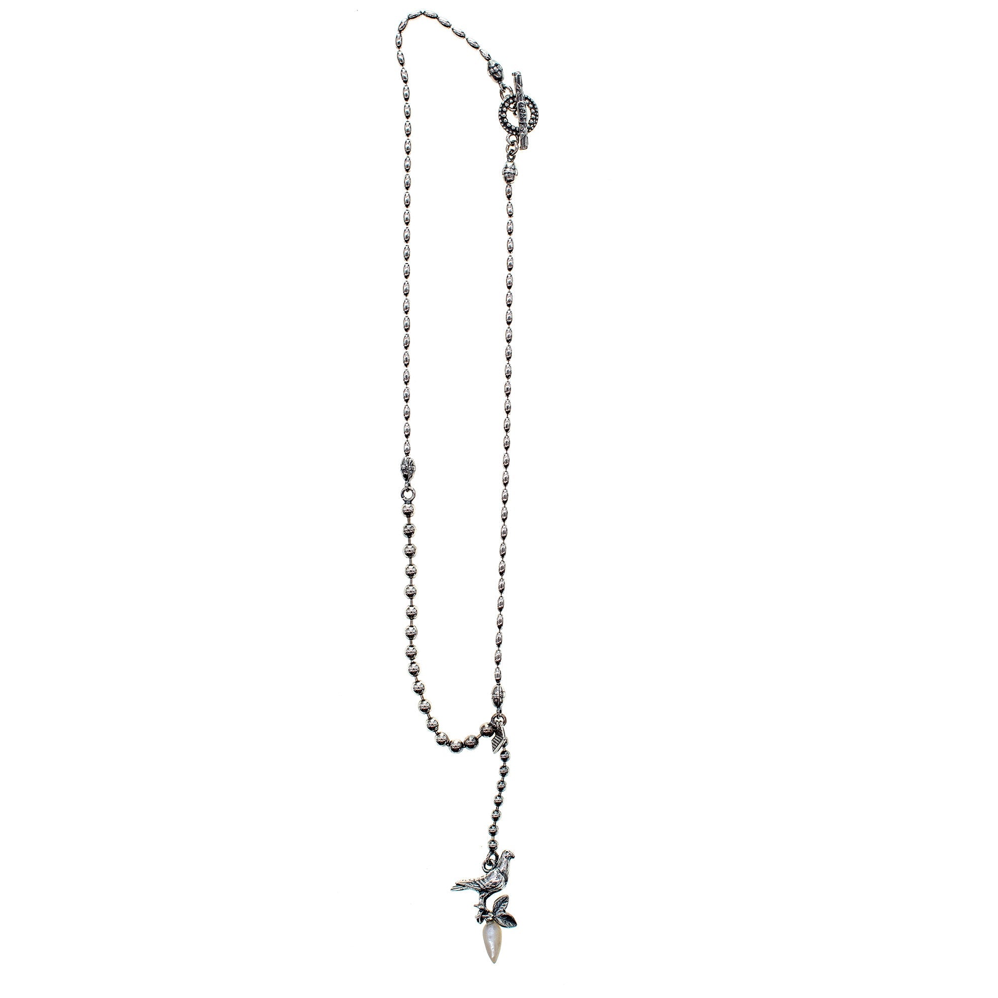 Silver Dove Necklace With White Mother Of Pearl – Sterling Silver – Gem Kingdom