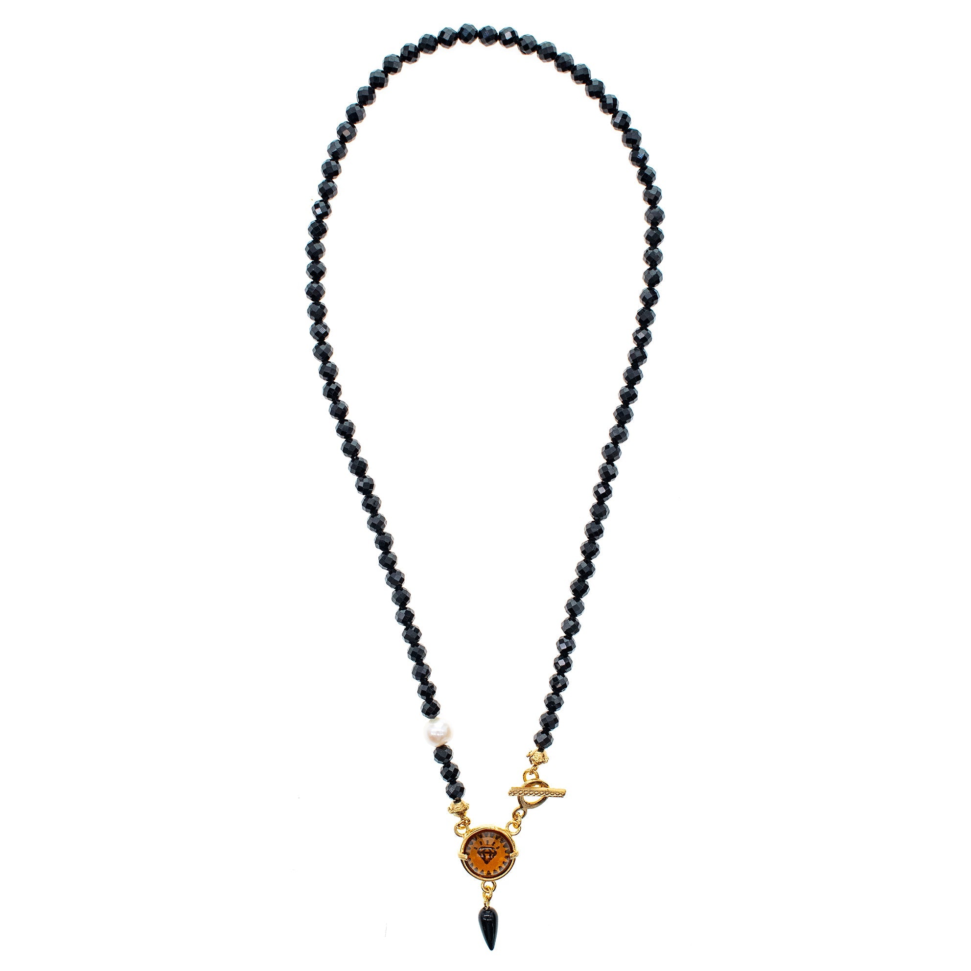 Talisman Pearl & Spinel Necklace – Gold Plated – Gem Kingdom
