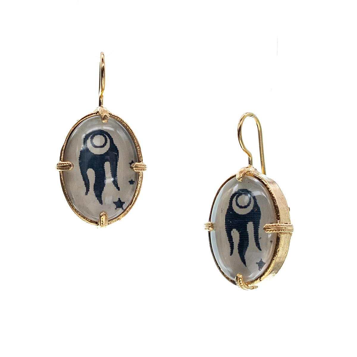 Cosmic Oorbellen Wit – 18K Verguld – Gem Kingdom