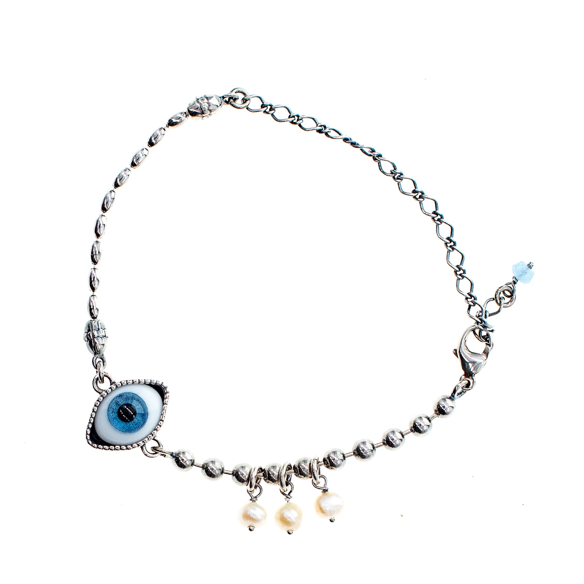 Eye Love You Bracelet Blue Eye – Sterling Silver – Gem Kingdom