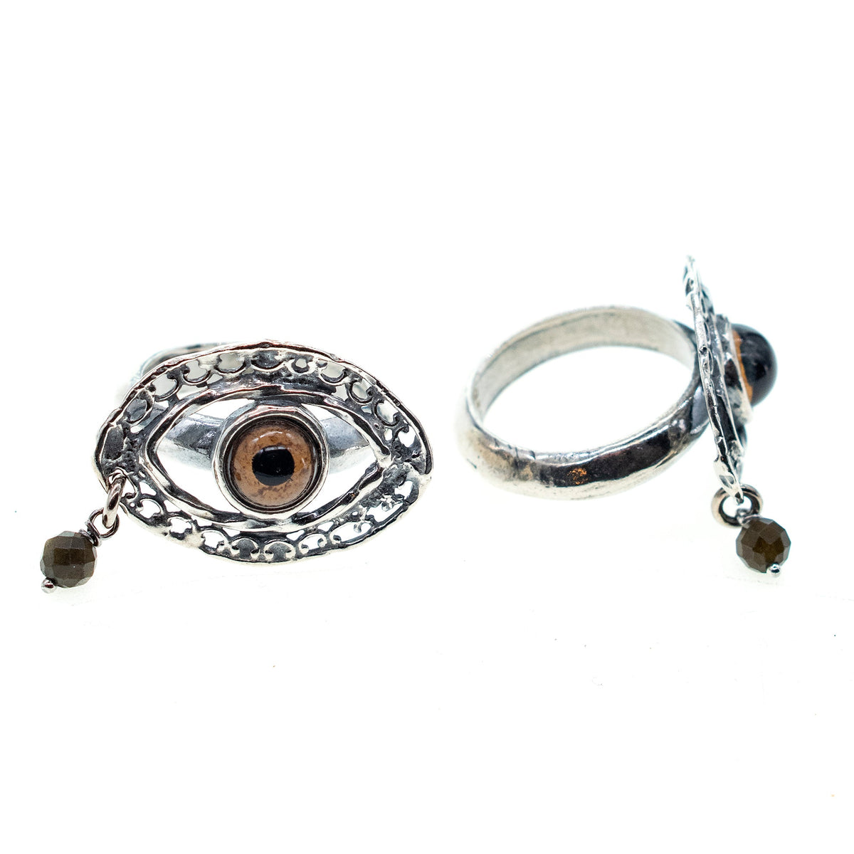 Eye Love You Eye Ring Brown Obsidian – Sterling Silver – Gem Kingdom