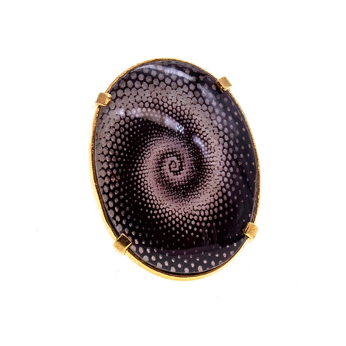 Spiral Intaglio Statement Ring – Gold Plated – Gem Kingdom