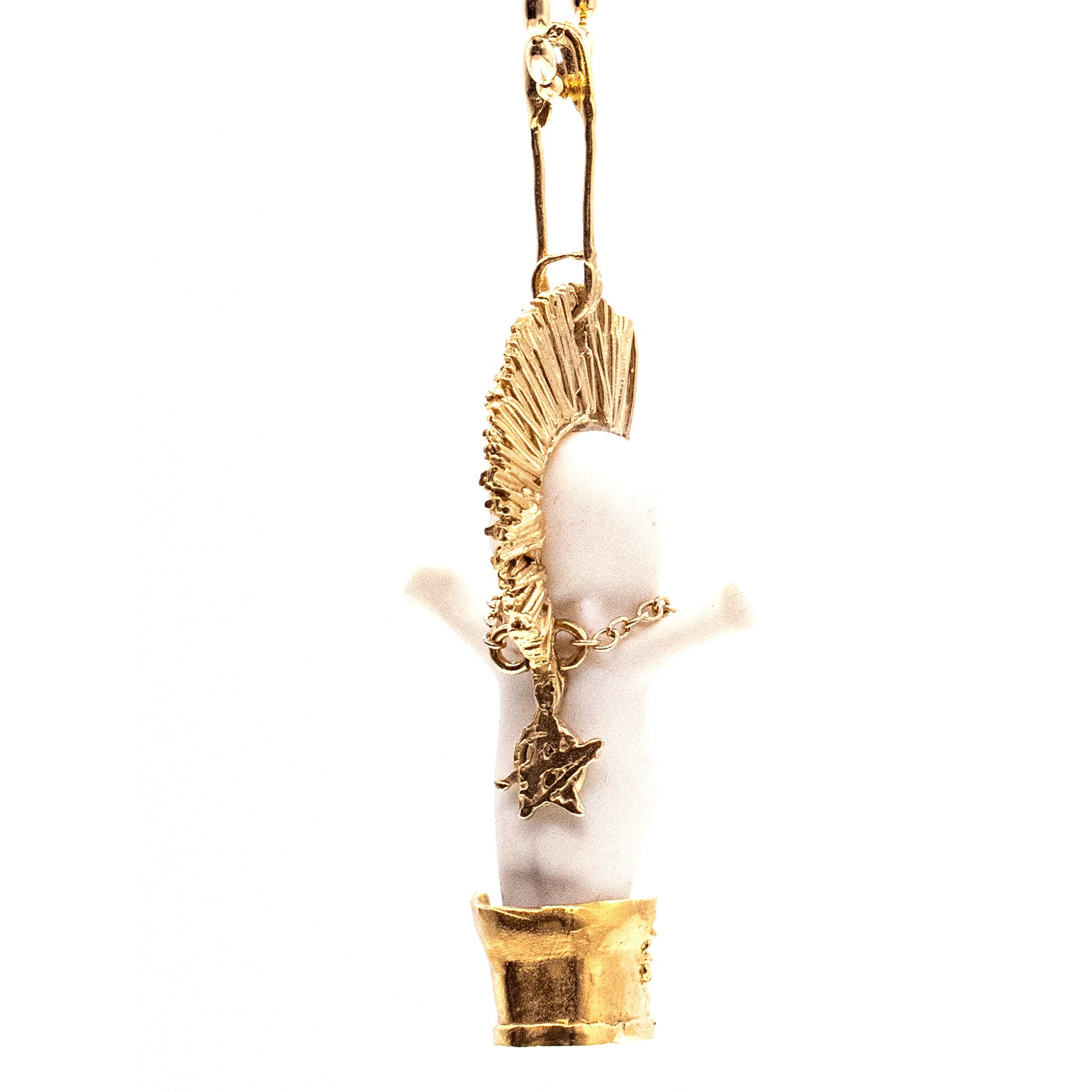 Little Sid White And Gold Necklace – Gold Plated – Gem Kingdom